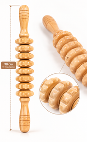 Rodillo de madera portátil para masaje corporal y maderoterapia